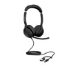 Jabra Evolve2 50 USB C/A - MS - Stereo, Black, Dual Ear with Headband, Two Ear, Stereo, USB