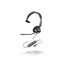 HP Poly Blackwire 3310 Monaural Microsoft Teams Certified USB-C Headset +USB-C/A Adapter