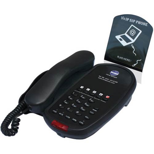 Bittel 58 IP 5SB Black Single Line SIP Hospitality Phone w/ 5 Guest Service Buttons and Speakerphone