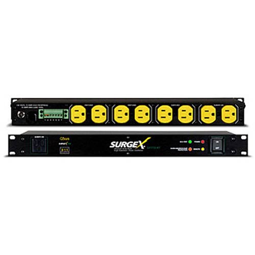 SurgeX SX1115 RT 1RU 9 Outlet 15A / 120V Surge Eliminator and Power Conditioner w/ Remote On