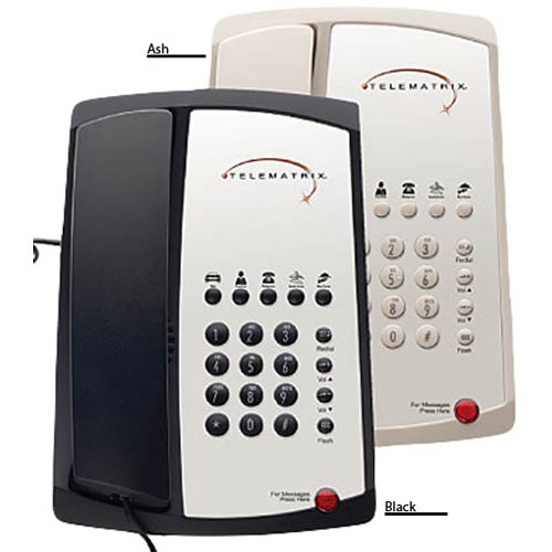 Telematrix 3100MW5 A Single-Line Hospitality Hospitality Phone with 5 Guest Service Buttons - Ash