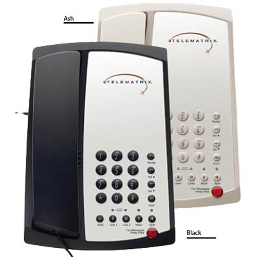 Telematrix 3102MWS B 2-Line Hospitality Hospitality Speakerphone  - Black