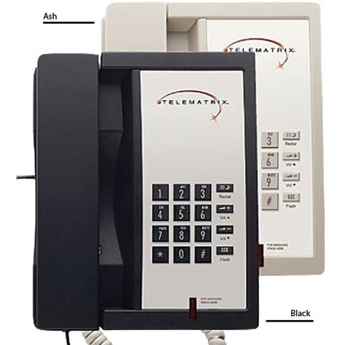 Telematrix 3300MWB B Single-Line Hospitality Phone - Black