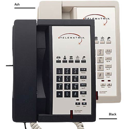 Telematrix 3300MWD5 A Single-Line Hospitality Speakerphone with 5 Guest Service Buttons - Ash