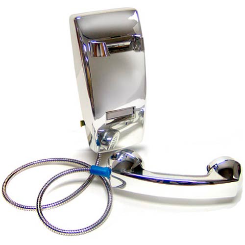 Asimitel 5501 CP-A32 All-Chrome No-Dial Wall-Mount Telephone with Armored Cord