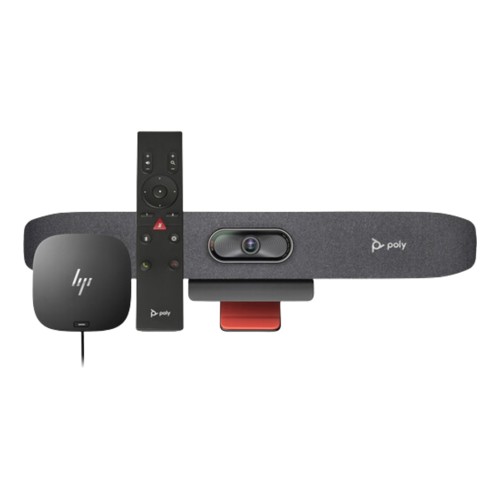 Poly Studio R30 Video Bar, HP USB-C Dock G5 for business + Poly Studio R30 Studio Bluetooth Remote Control