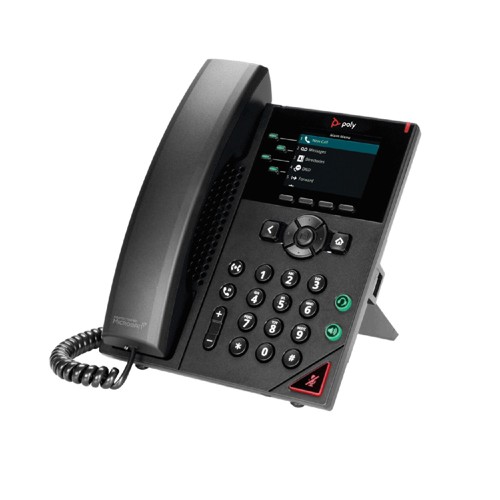 Poly VVX 250 4-Line Desktop Business IP Phone with Power Supply, Black