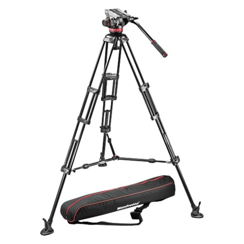 Manfrotto MVH502A Fluid Head and 546B Tripod With Mid Spreader, Black