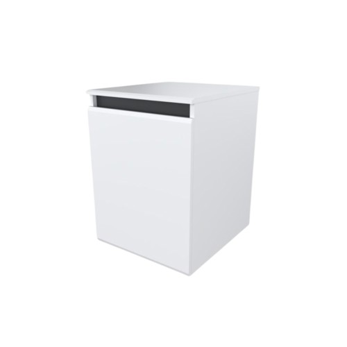 AVFI Single 12U Rack Credenza - Designer White, White