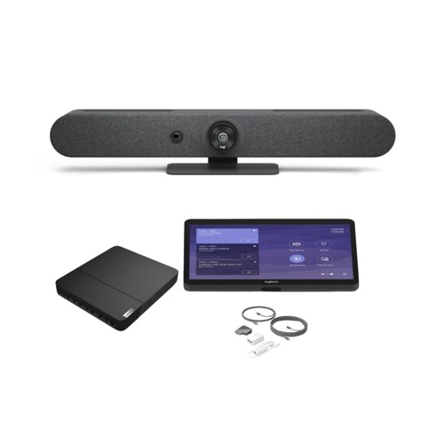 Logitech Windows Small Room - Logitech Rally Bar Huddle with Logitech Lenovo V4 MST Tap Cat5E Base, Black, Graphite