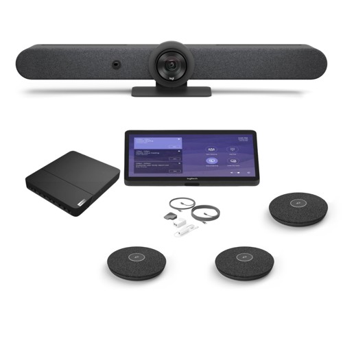 Logitech Windows Large Room - Logitech Rally Bar with Logitech Lenovo V4 MST Tap Cat5E Base and Audio