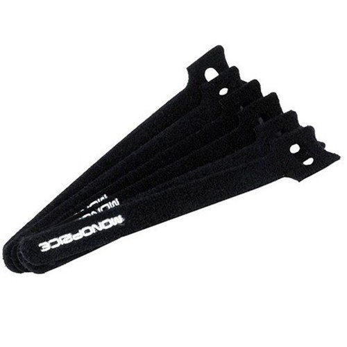 Monoprice Hook and Loop Fastening Cable Ties, 6in, 100 pcs/pack, Black