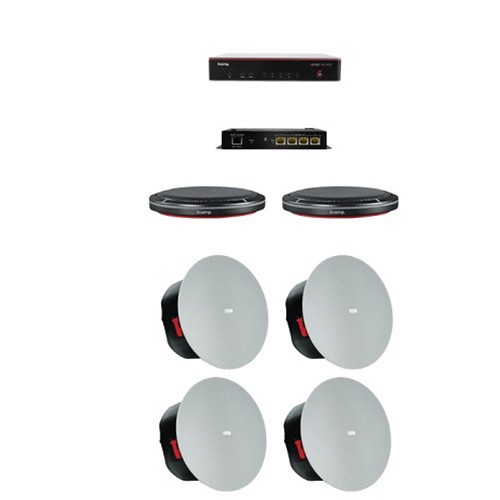 Biamp MRB-L-SCX400-T Large meeting room bundle with Devio SCX 400 and black table microphones