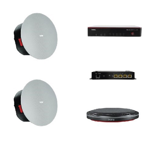 Biamp MRB-M-X400-T Medium meeting room bundle with TesiraFORTE X 400 and black table microphone